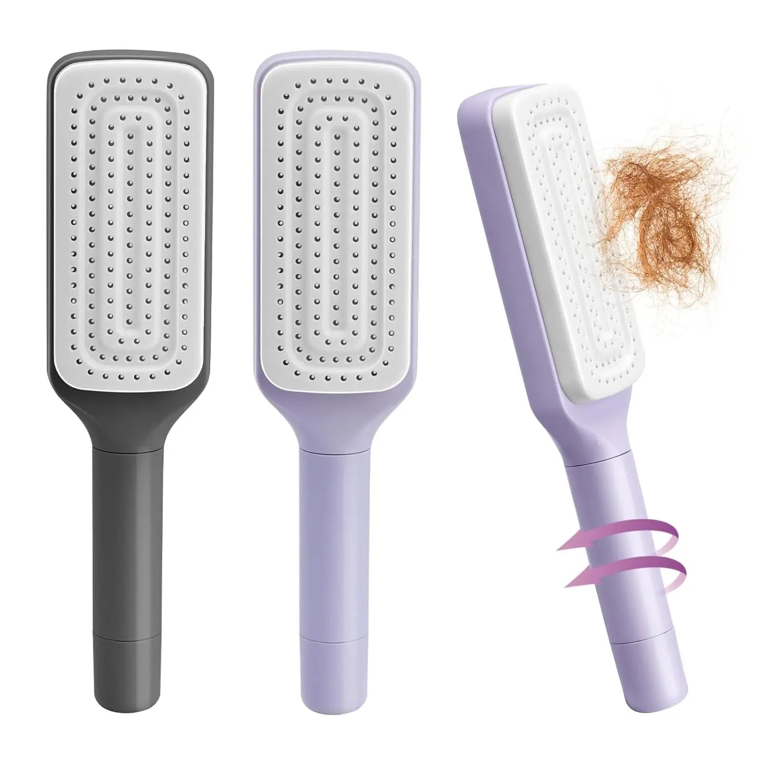 Brosse à cheveux autonettoyante, brosses à cheveux pour femme, peigne de nettoyage en un clic, peigne à cheveux bouclés, peigne airbag 3D, peigne rétractable, adapté à tous les types de cheveux,
