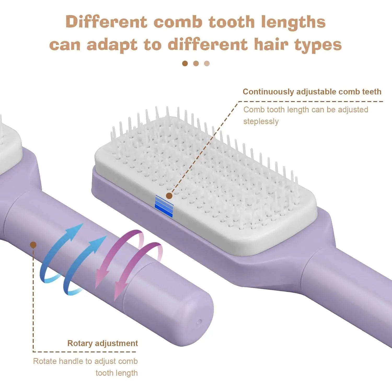 Brosse à cheveux autonettoyante, brosses à cheveux pour femme, peigne de nettoyage en un clic, peigne à cheveux bouclés, peigne airbag 3D, peigne rétractable, adapté à tous les types de cheveux,